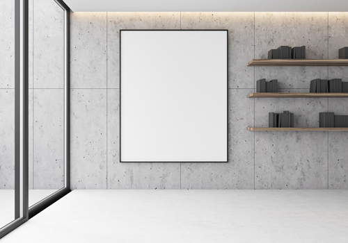 Betonoptik Wand mit Bild